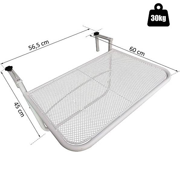 Tavolo Da Balcone Sospeso Regolabile - Pieghevole, Per Esterni E Interni, Nero - Foto 11