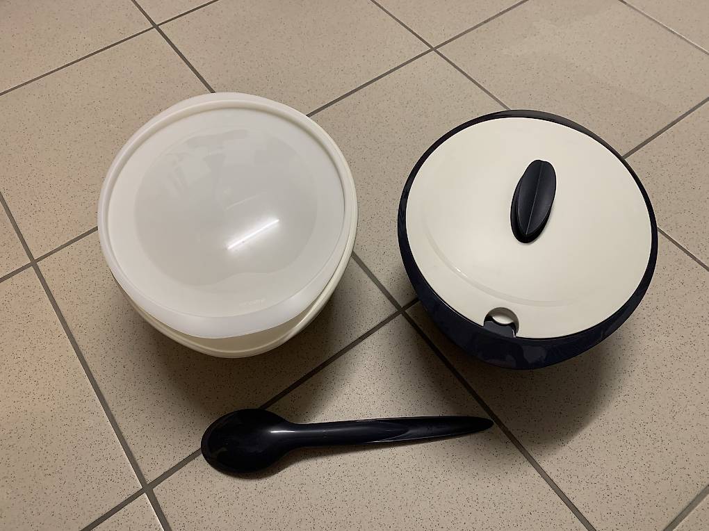 Cocotte/soupière ISO DUO ovale Tupperware Beige et orange