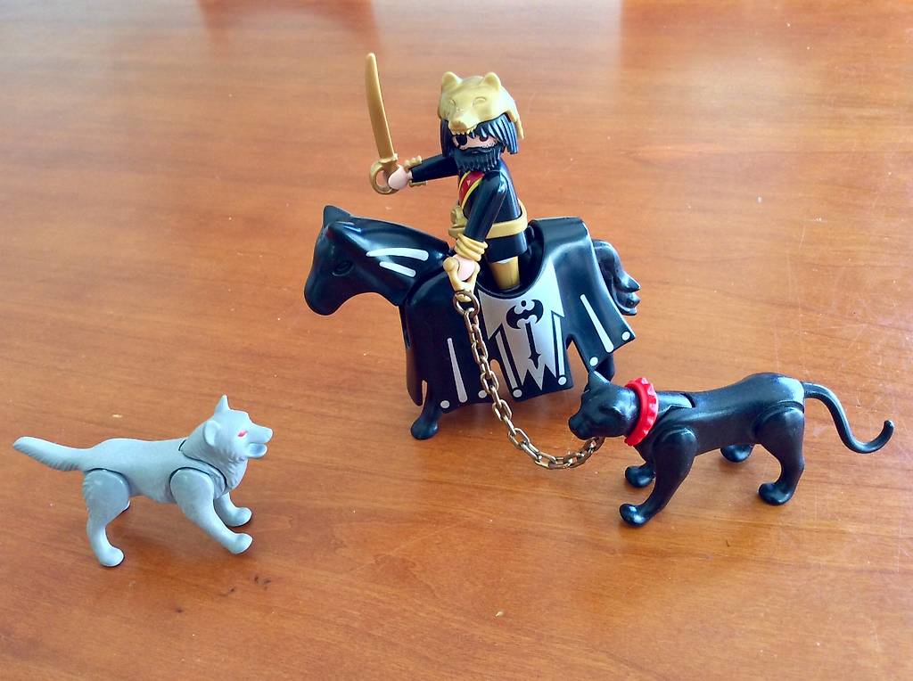 Playmobil Wolfskrieger mit Wolf und schwarzem Panther im Kanton