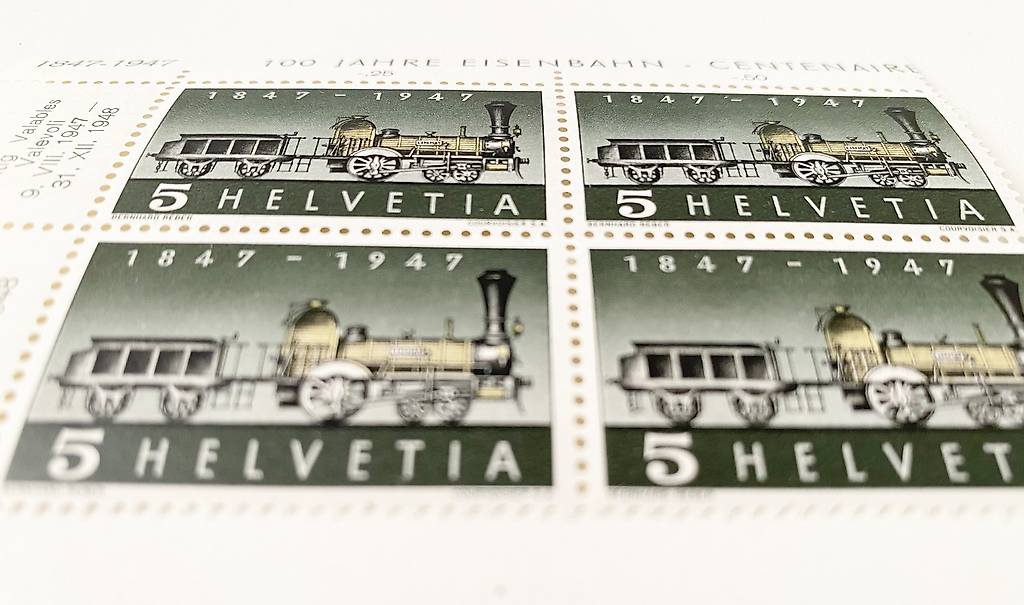 Briefmarken Helvetia Jahre Schweizer Eisenbahnen Im Kanton