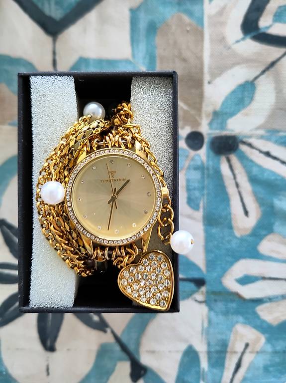 Damen Armbanduhr Klingel Uhren Damenuhr Gold Modeschmuck Damen