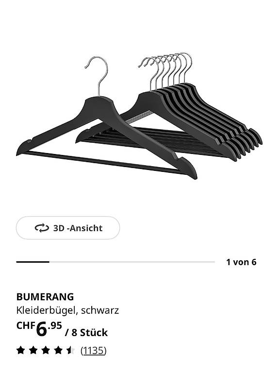 Kleiderbügel Ikea Schwarzbraun 72Stück im Kanton Aargau