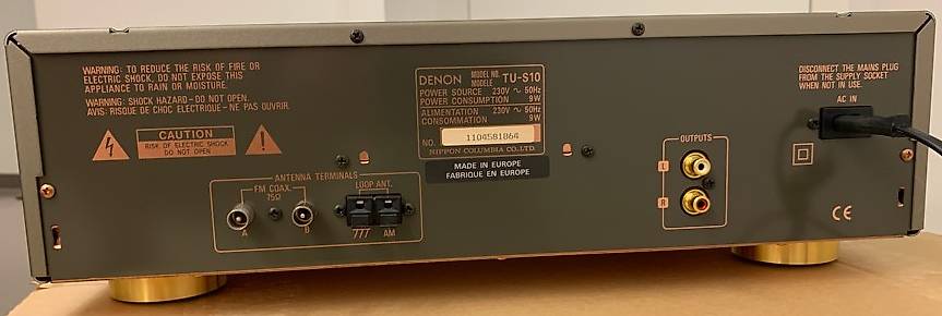 Tuner Audiophile Denon TU-S10 – AM/FM, Couleur Dorée, Sortie Stéréo RCA