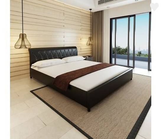 Bettrahmen Kunstleder 180x200 cm Schwarz in Zug kaufen - Bohnet-Trade