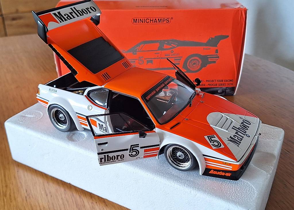 BMW M1 Procar Serie Niki Lauda Umbau mit Marlboro Decal 1:18 im
