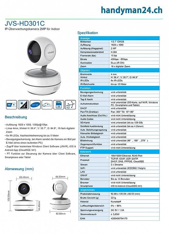 WiFi - Kamera JVS-HD301C im Kanton Zürich - tutti.ch