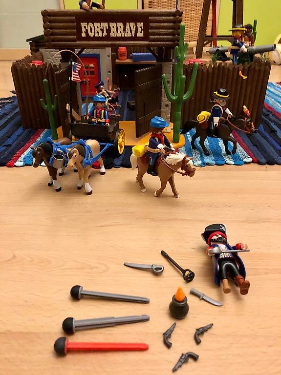 Playmobil Set Western Fort Und Kavalleriewagen Mit Kanone Im Kanton