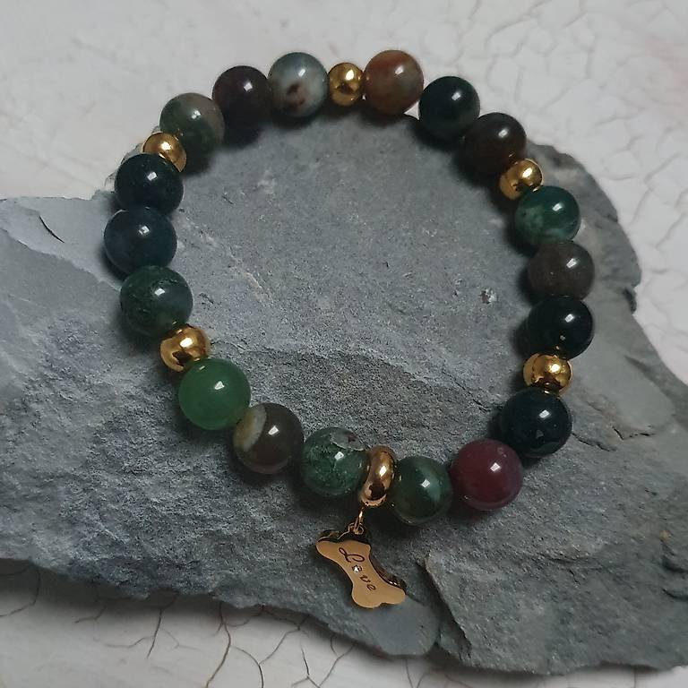 Jaipur Gems Edelstein Armband - Justierbar Mit Quasten & 8mm Perlen