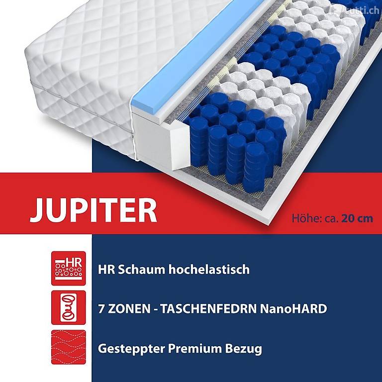  Matratze 140x200 - JUPITER 7 Zonen H2/H3 - 18cm