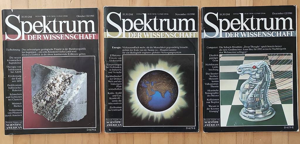 Spektrum der Wissenschaft 10,11, 12 | 1990 im Kanton Aargau
