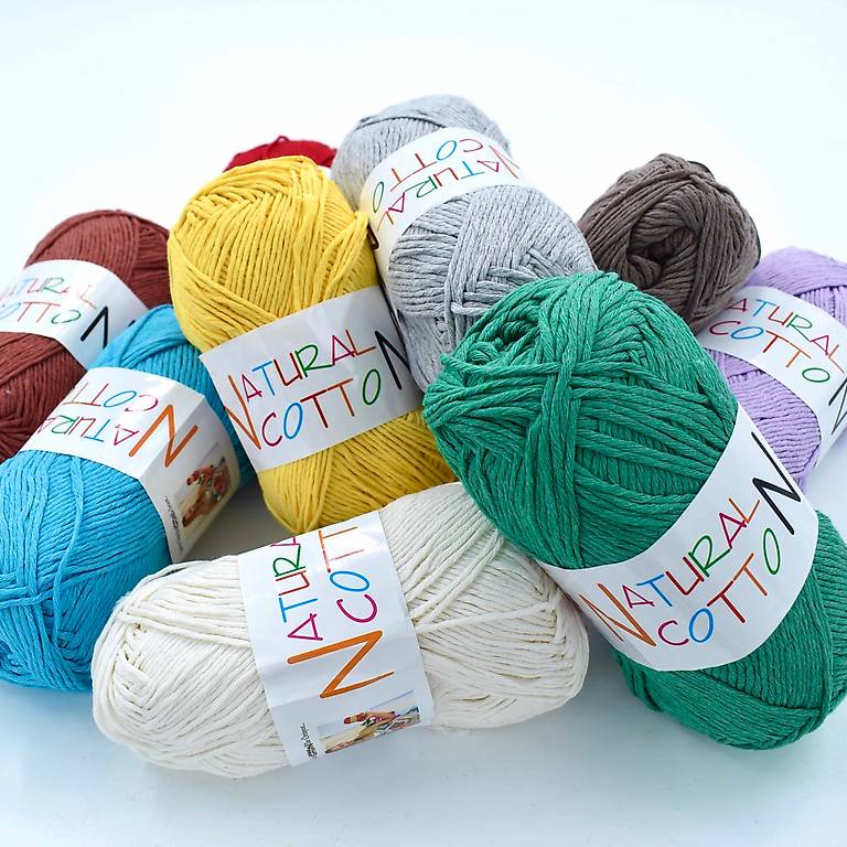 My Oma Baumwollgarn Cotton Pure - 8 Knäuel Naturweiß Für Strickprojekte