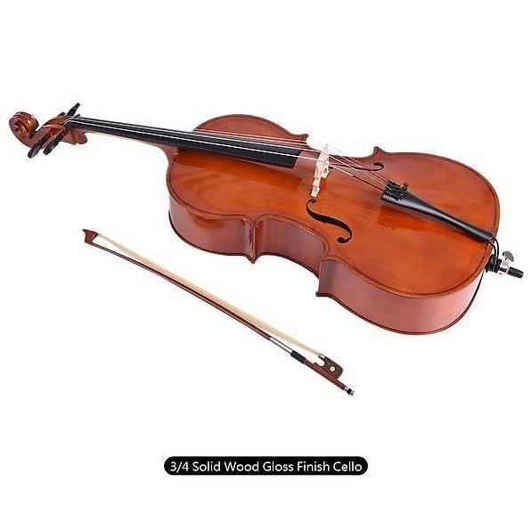  Cello  mit Fall 3 4 Gr  e Musikinstrument mit Glanz Finish 