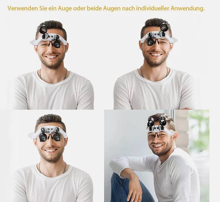 Augenlupe Brille Ansteck Doppellinse 3,3x Lupe Brille Schmuck