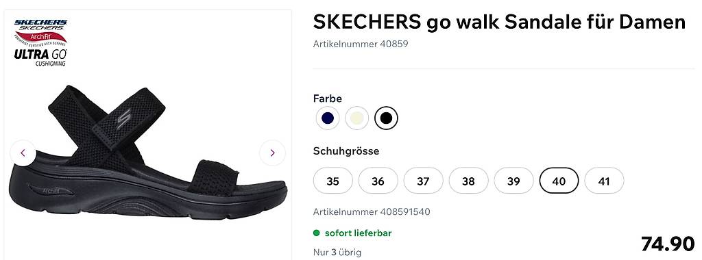 Skechers Sandalen Go Walk Arch Fit, Gr. 40, kaum getragen