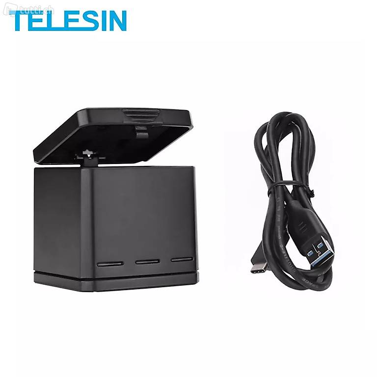  TELESIN 3 Slots Batterie Ladegerät Lade Fall Lade Box 2 in 1