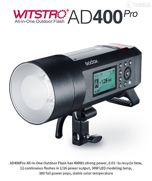  Godox AD400 Pro WITSTRO Alle-in-Einem Outdoor Blitzlicht
