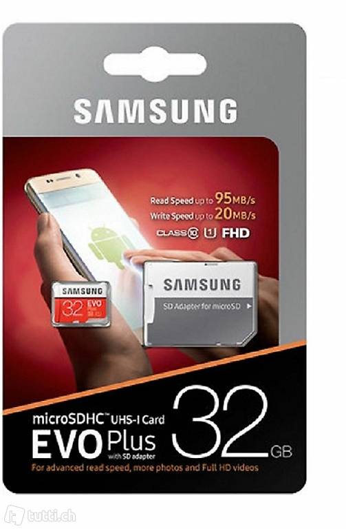  32 GB SAMSUNG EVO Plus MicroSD Class10 Speicherkarte SD card
