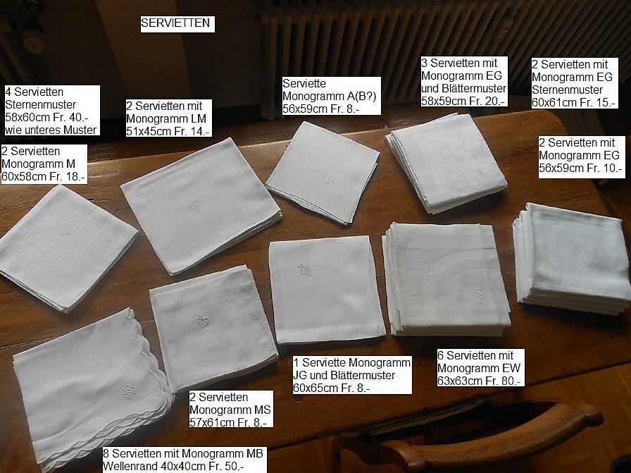 Hand-/Geschirr-Tücher/Servietten aus OMAS Zeiten, Handarbeit im Kanton ...