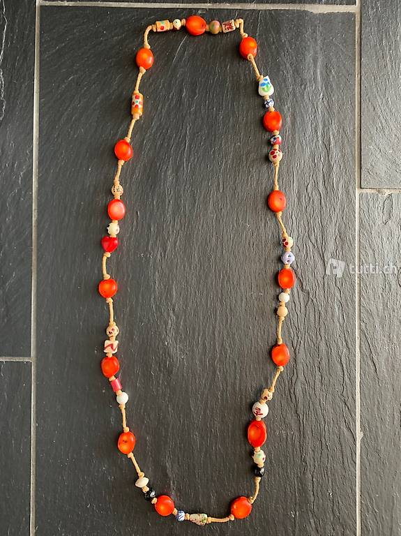Halskette orange / multicolor, 106 cm