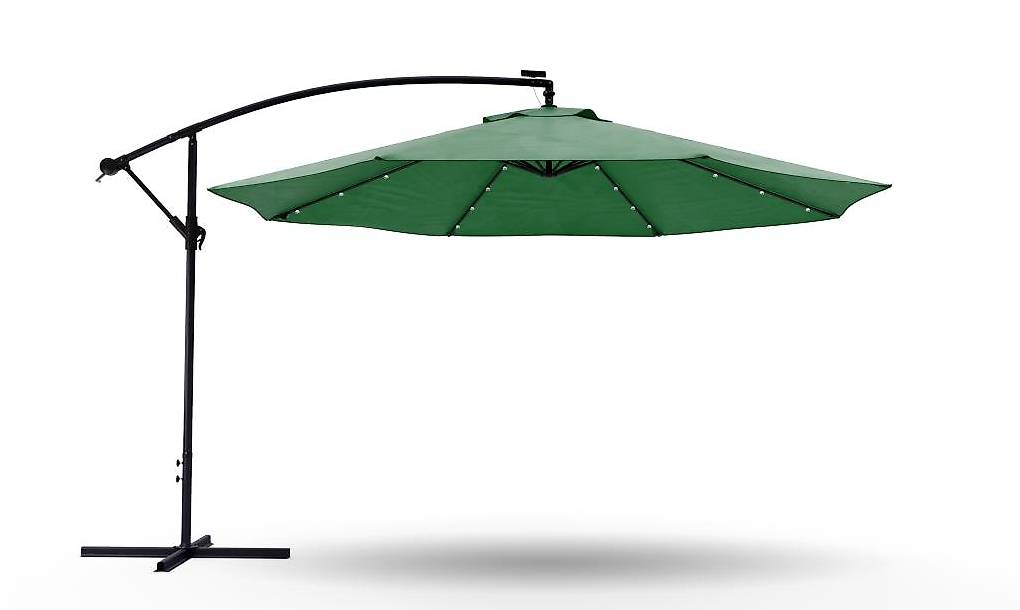 (NEU) - Sonnenschirm Ampelschirm mit LED 300 cm grün