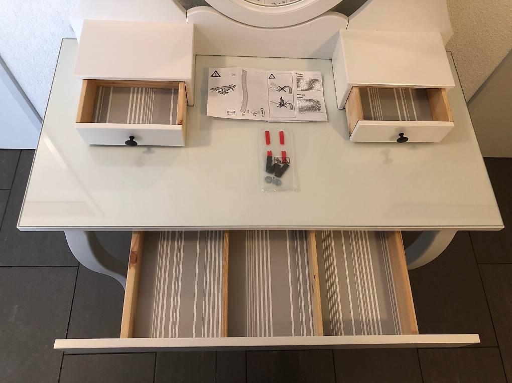 Airfish Großer Schminktisch Mit LED-Beleuchtung - 108cm Frisiertisch Mit Spiegel Und Schubladen