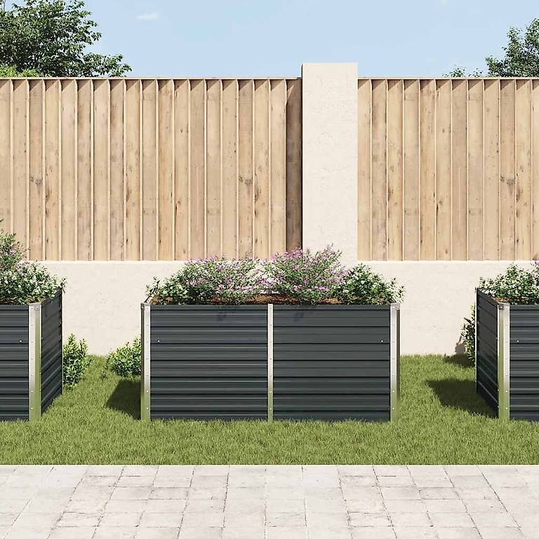 Arebos Hochbeet Aus Metall, 180x90x45 Cm – Verzinkter Stahl, Wetterfest, Mit Offenem Boden, Für Garten & Terrasse