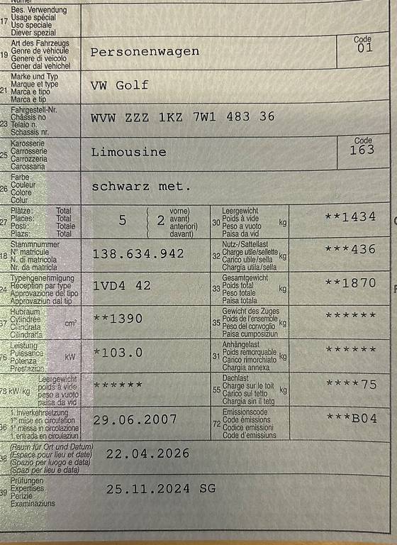 VW Golf V zu verkaufen, ab Platz — slika 5
