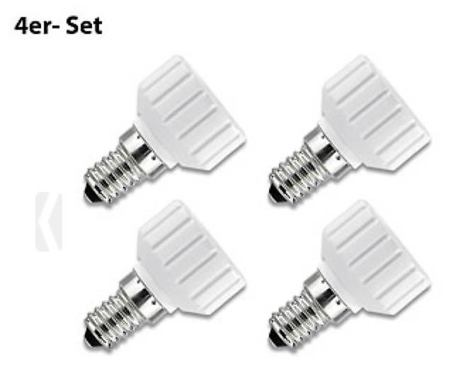 Lampensockel-Adapter Adapter E14 auf GU10, 4er-Set