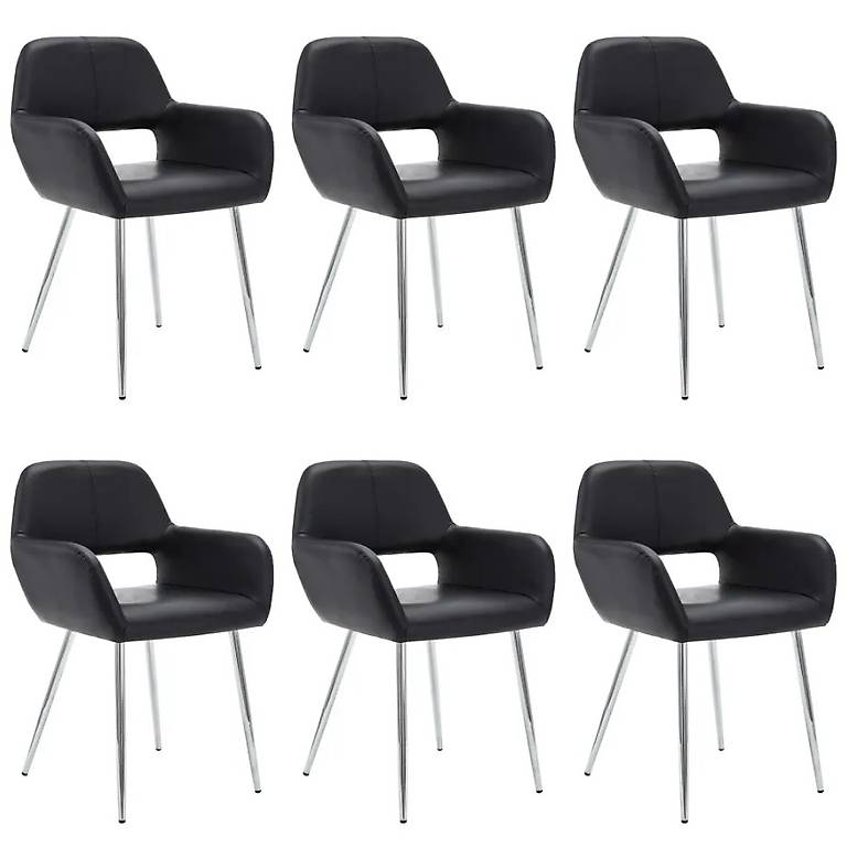 Esszimmerstühle 6 Stk Kunstleder-Polsterung 57×54×81 cm Schw in Zug
