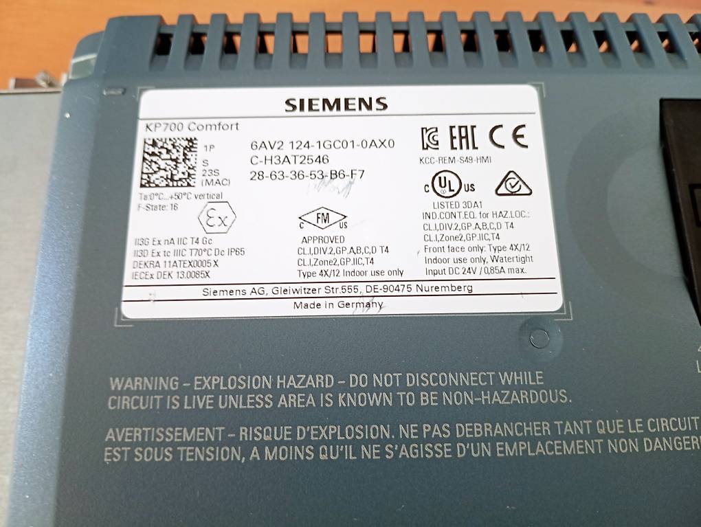 Kp700 Basic Siemens SIMATIC HMI KP700 Comfort / 6AV2124-1GC01-0AX0 im Kanton Luzern ...
