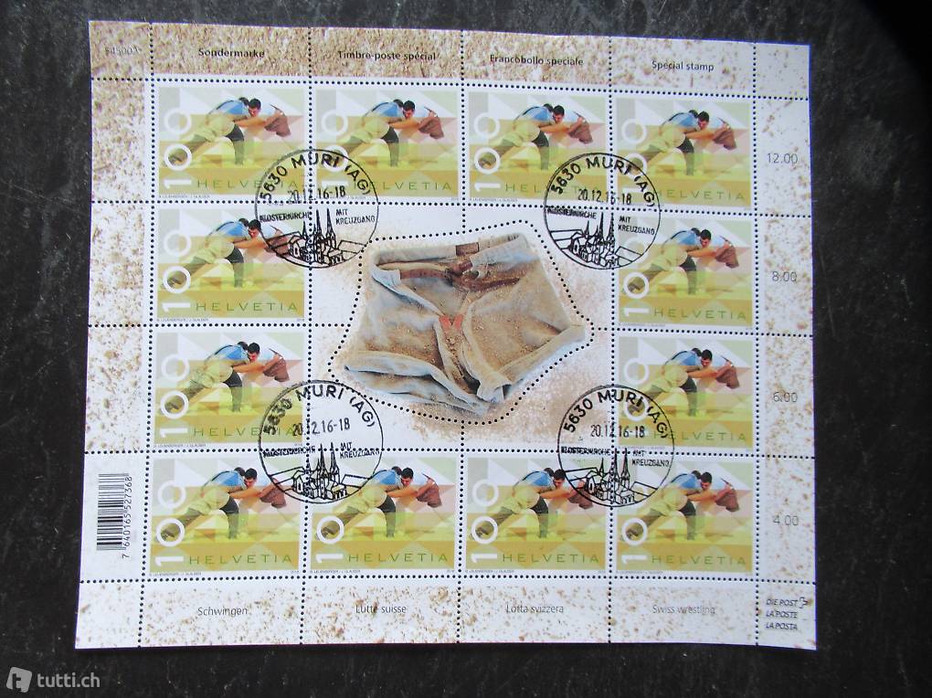 Sondermarken, Helvetia 100, 1 Bogen a 12 Briefmarken
