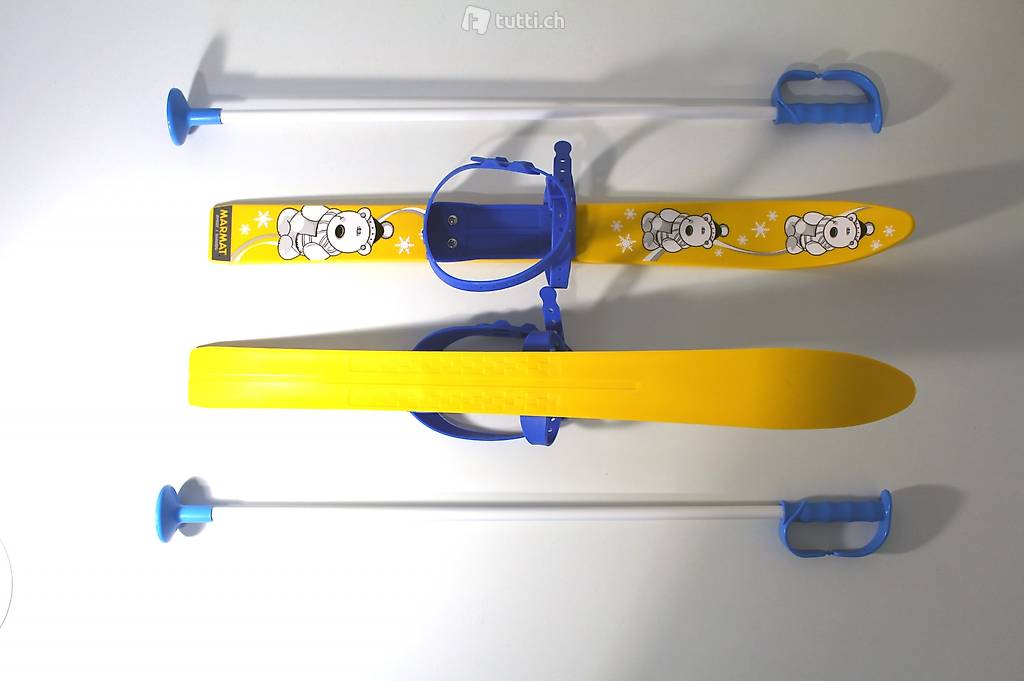  Kinder Ski Set Rutscherli Farbe gelb und blau