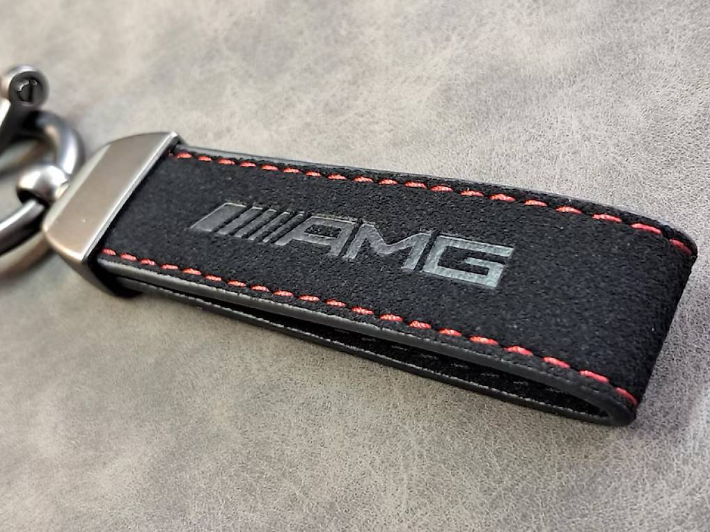 Metall Schlüsselanhänger AMG Schlüsselanhänger Aus Schwarzem Leder