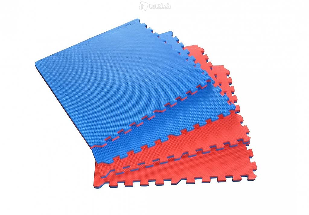  Bodenmatte 61 x 61 x 2 cm blau rot 4er Set