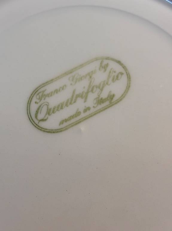 6 Assiettes creuses blanches et bleues FRANCO GIORGI by QUADRIFOGLIO