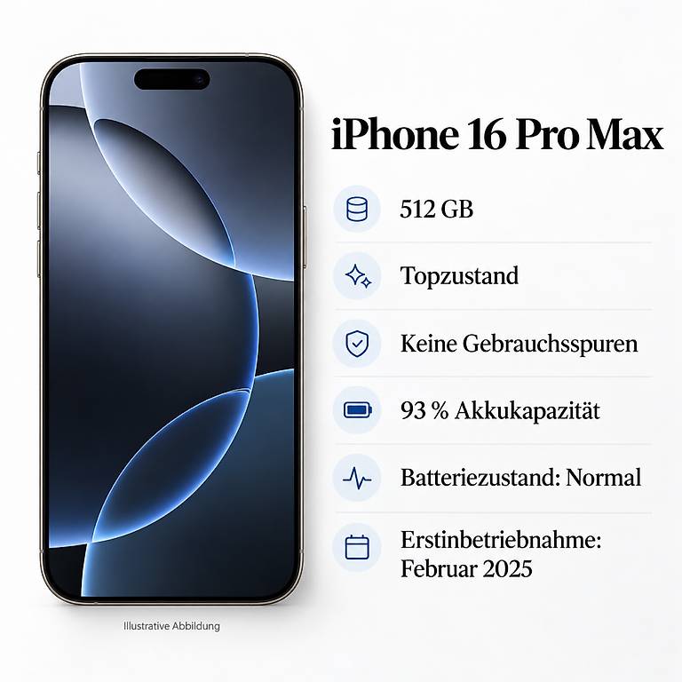 iPhone 16 Pro Max 512 GB  Topzustand, keine Gebrauchsspuren