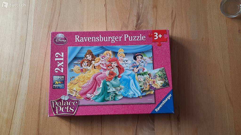 Ravensburger Puzzle Disney Palace Pets, 2 x 12 Teile