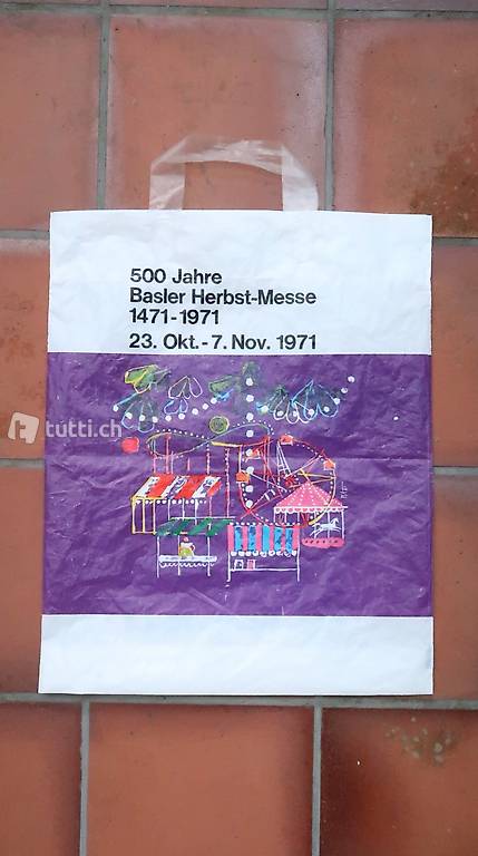 Plastiksack 500 Jahre Herbstmesse Basel von 1971! !!