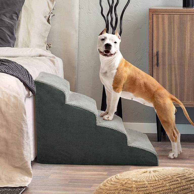 ZNM Hundetreppe 4-stufig - Rutschfeste Treppe Für Sofa & Bett Mit Waschbarem Bezug