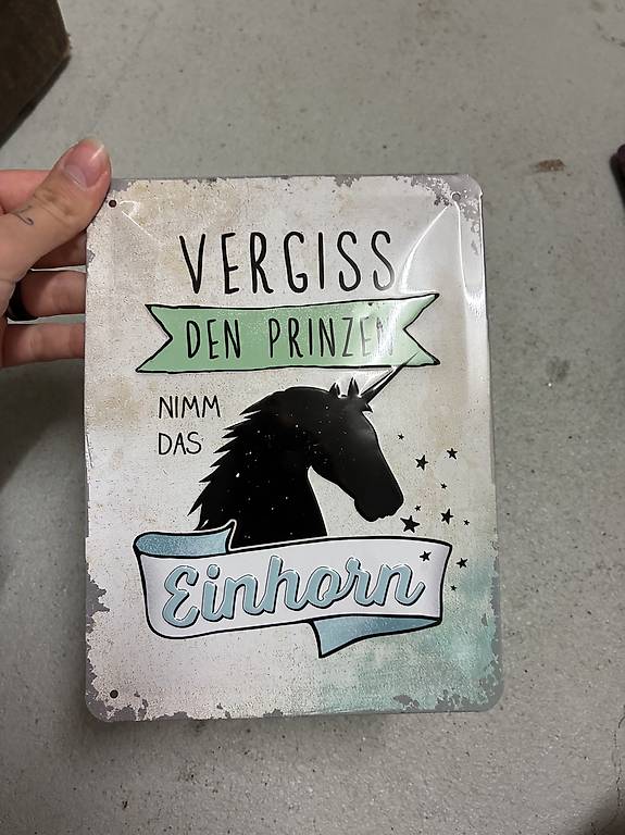Blechschild Einhorn im Kanton Aargau