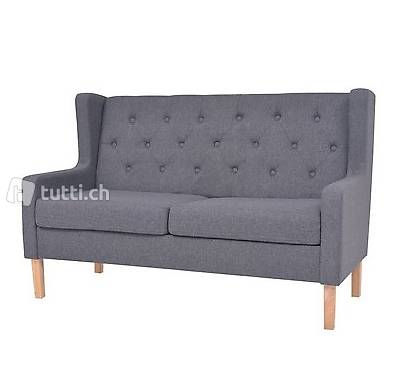  2-Sitzer-Sofa Stoff Grau