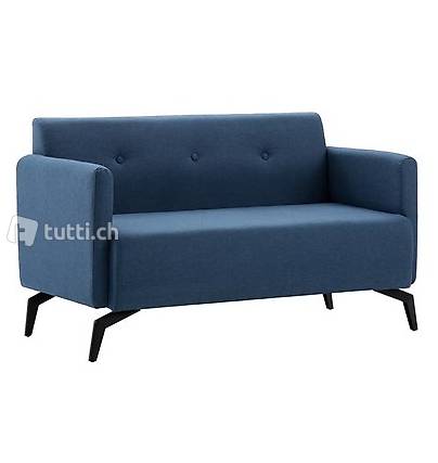  2-Sitzer-Sofa Stoffbezug 115 x 60 x 67 cm Blau