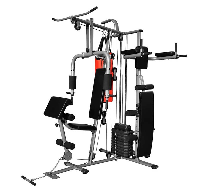 Signature Fitness Power Cage Multifonctionnelle Avec J-Hooks Et Accessoires - Cage à Squat Ajustable