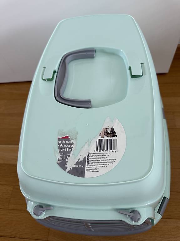 HAPPET Oggy S Tiertransportbox Blau 49x33x30 Cm – Robuste Katzenbox & Hundetransportbox Für Reisen