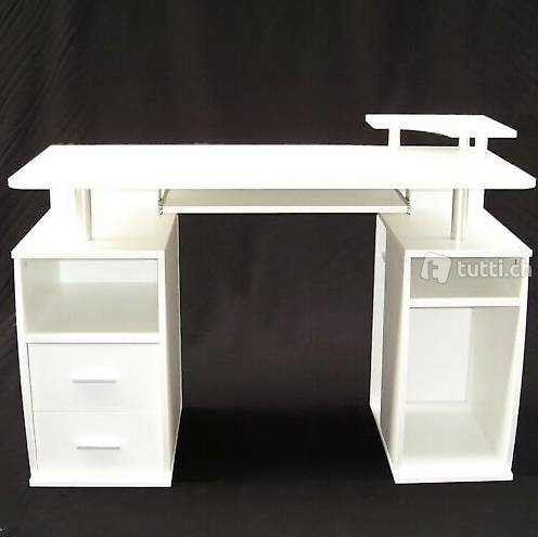 Computertisch PC-Tisch 120cm Arbeitstisch Gamingtisch Schreibtisch weiß 57040