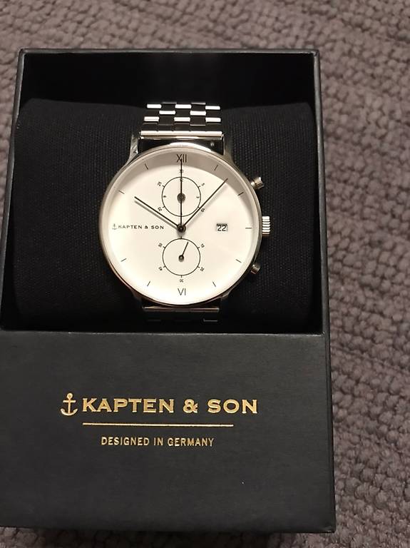 Chrono Silver Black Kapten And Son Uhr Herren Son Chrono Silver