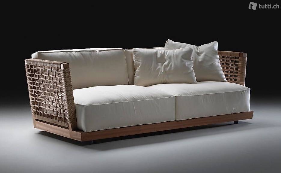 Natur Rattan Sofa Couch Polstermöbel Lounge Liege Sessel in Zürich