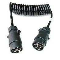 7-polig Anhängerkabel 2,5 Meter - Spiralkabel Für Wohnwagen & Anhänger Mit Europäischem Stecker