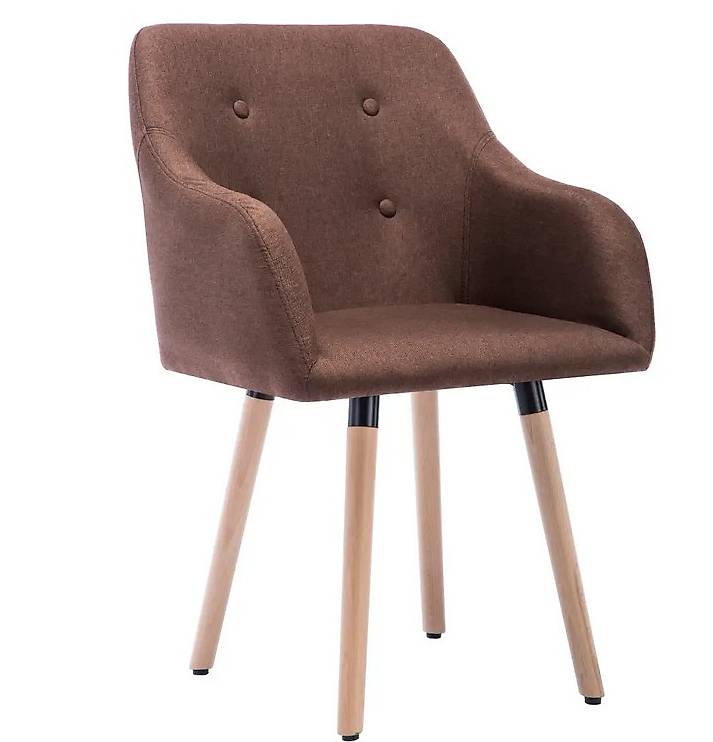 Esszimmerstühle 6 Stk. Stoffpolsterung 55x55x84 cm Braun in Zug kaufen