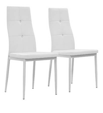 Esszimmerstühle 2 Stk. Kunstleder 43 x 43,5 x 96 cm Weiss in Zug kaufen